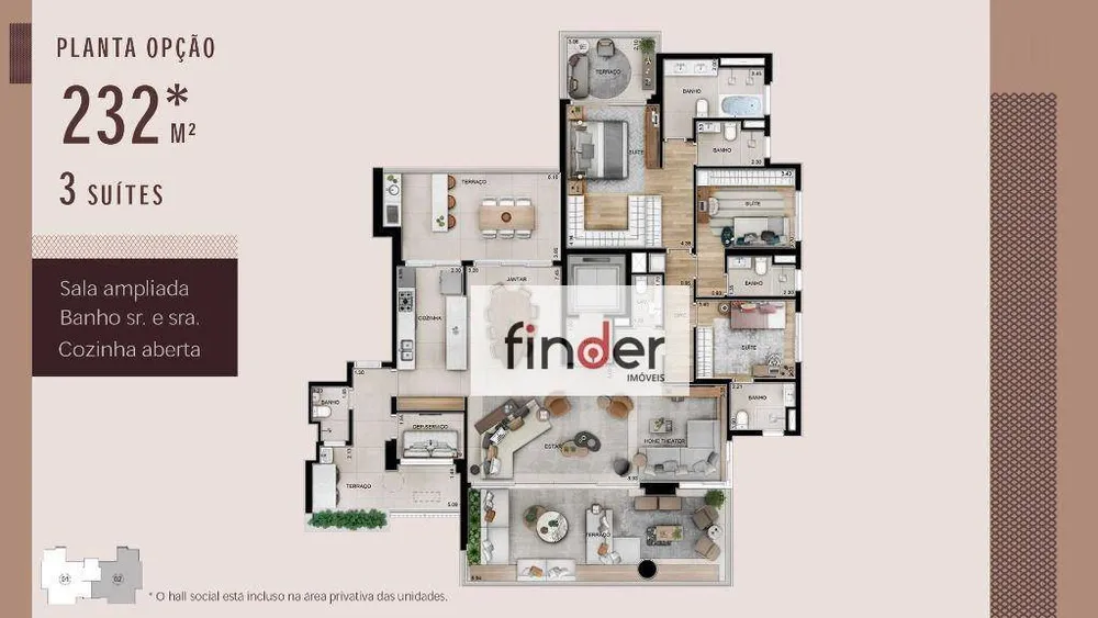 Apartamento, 4 quartos, 232 m² - Foto 3