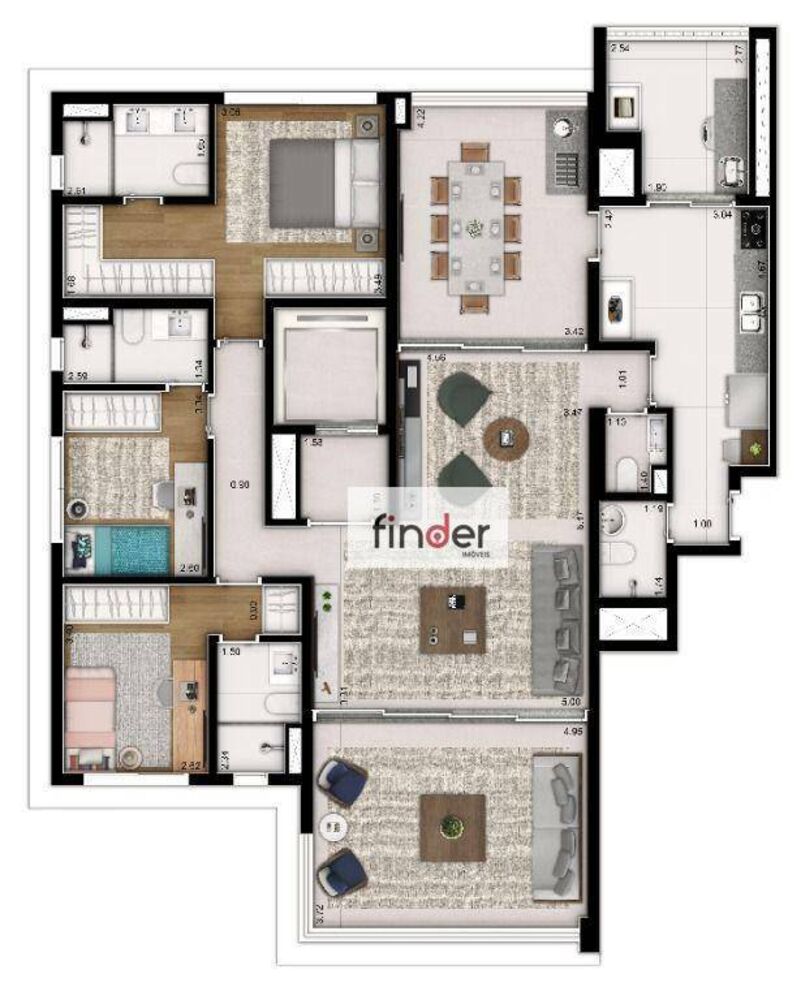 Apartamento, 3 quartos, 163 m² - Foto 3