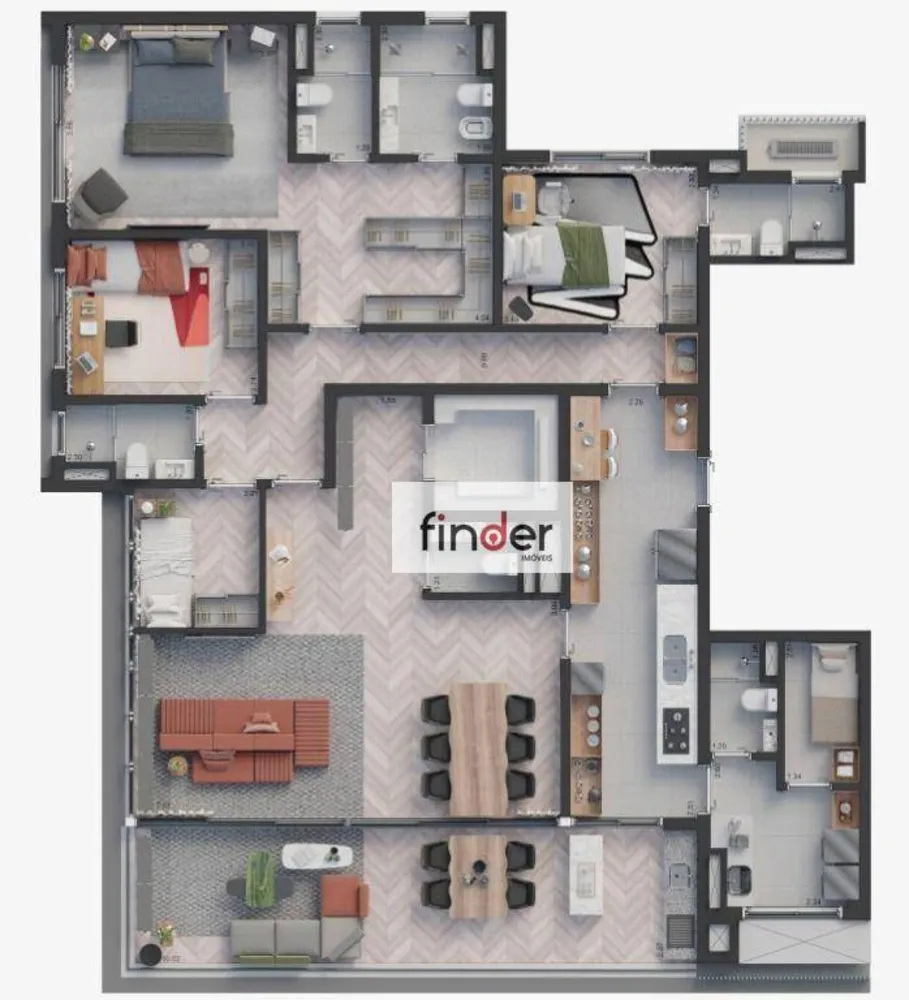 Apartamento, 3 quartos, 210 m² - Foto 3