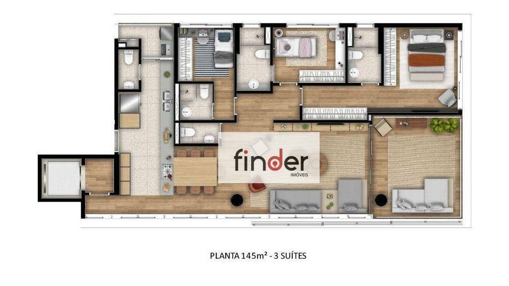 Apartamento, 3 quartos, 145 m² - Foto 2