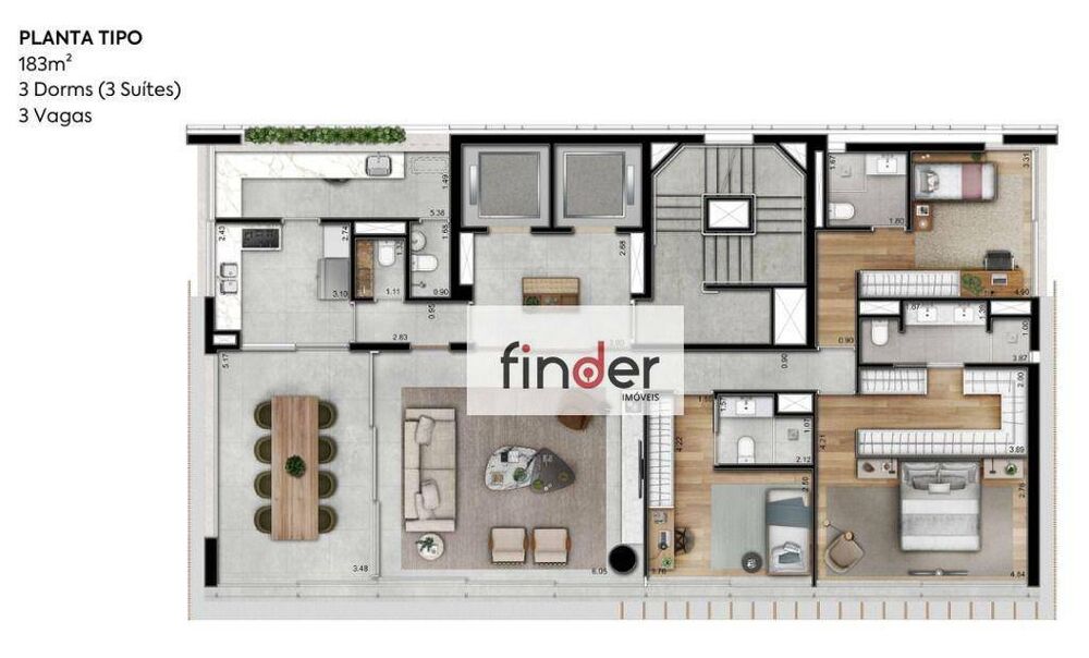 Apartamento, 3 quartos, 183 m² - Foto 11