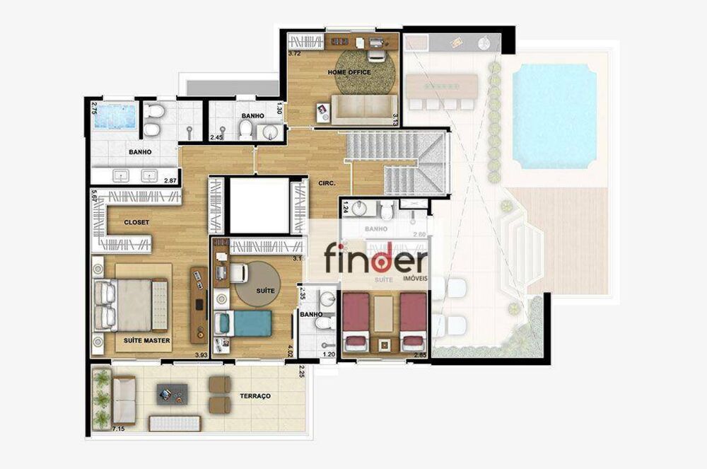 Apartamento, 3 quartos, 192 m² - Foto 2