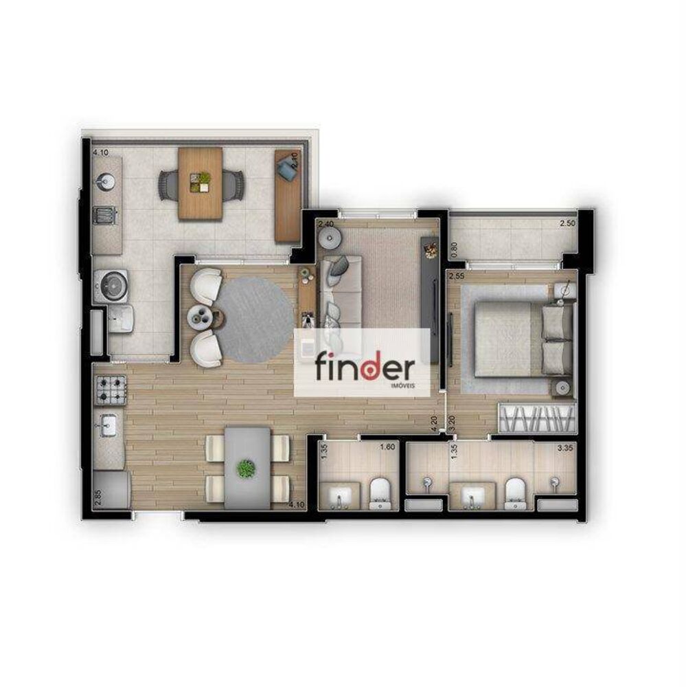 Apartamento, 3 quartos, 77 m² - Foto 2