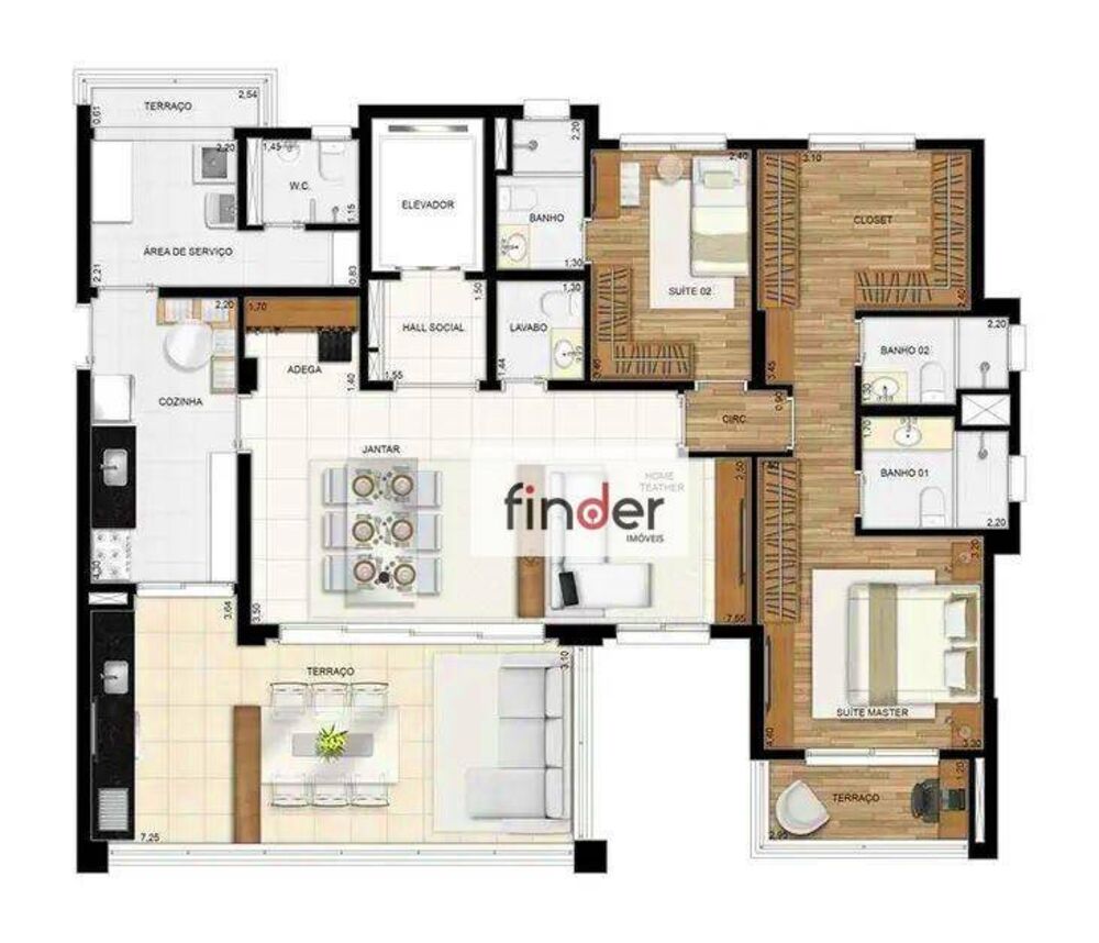 Apartamento, 3 quartos, 135 m² - Foto 1
