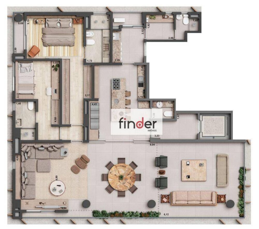 Apartamento, 3 quartos, 204 m² - Foto 2