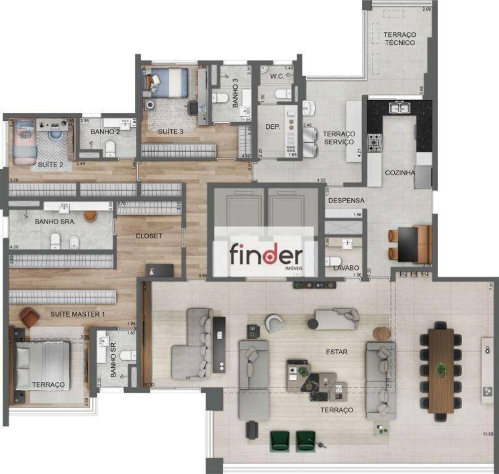 Apartamento à venda com 4 quartos, 280m² - Foto 12