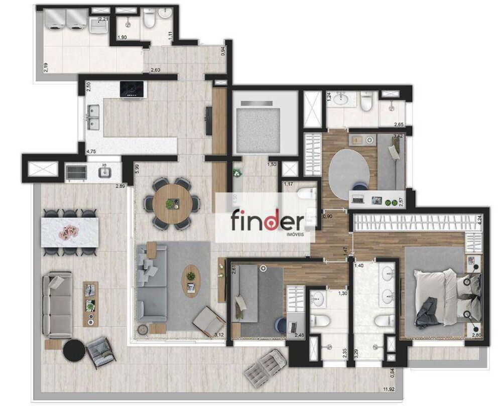 Apartamento à venda com 3 quartos, 153m² - Foto 11