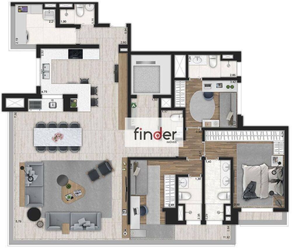 Apartamento à venda com 3 quartos, 153m² - Foto 9