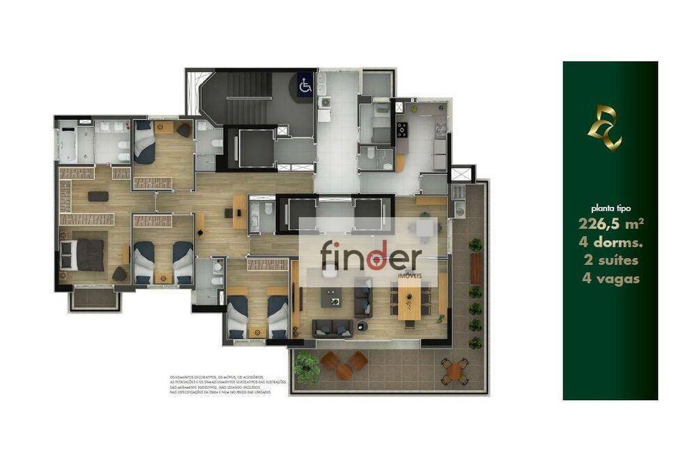Apartamento, 4 quartos, 227 m² - Foto 3