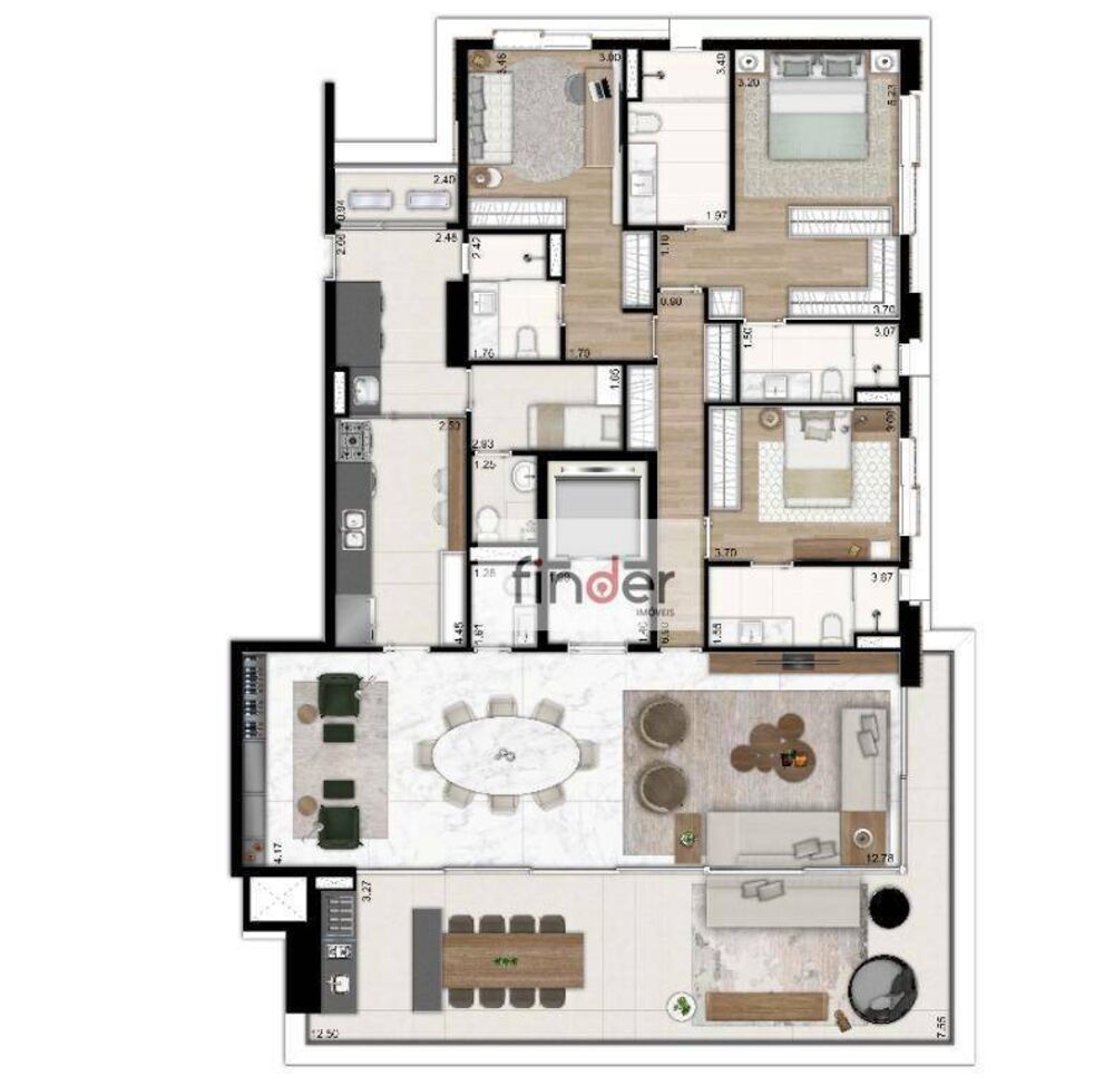 Apartamento, 3 quartos, 187 m² - Foto 12