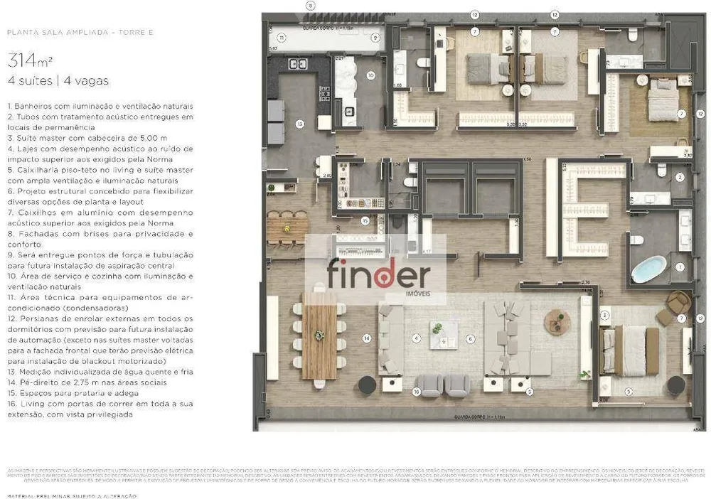 Apartamento, 4 quartos, 314 m² - Foto 2