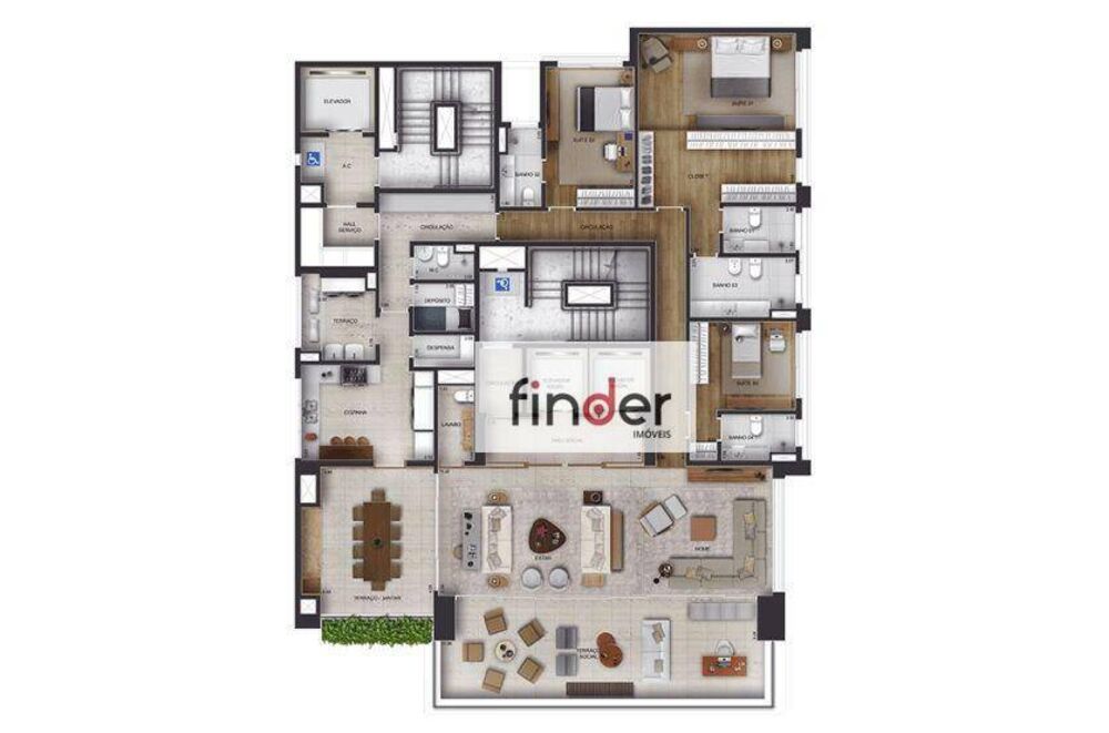 Apartamento à venda com 4 quartos, 303m² - Foto 2