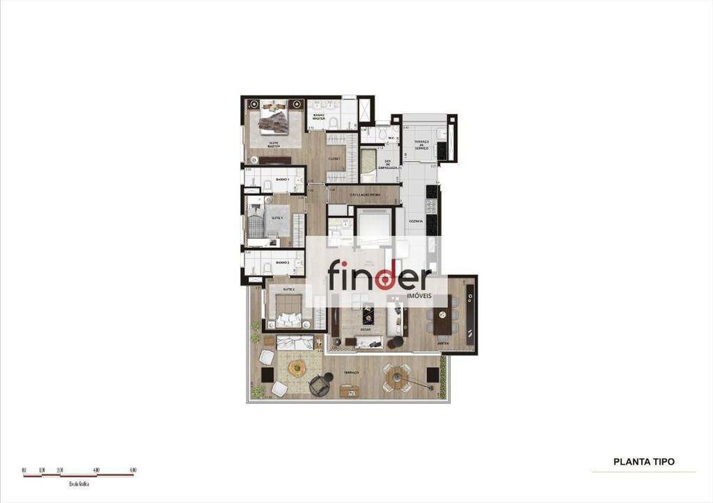 Apartamento à venda com 3 quartos, 181m² - Foto 3