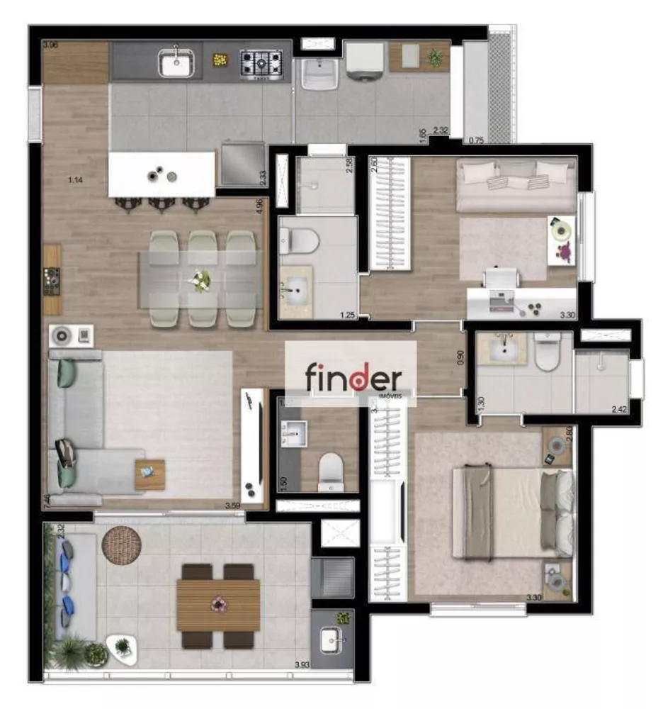 Apartamento, 3 quartos, 123 m² - Foto 61