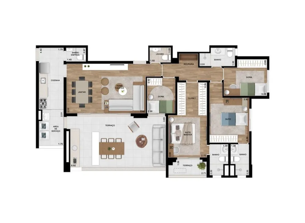 Apartamento, 3 quartos, 136 m² - Foto 2