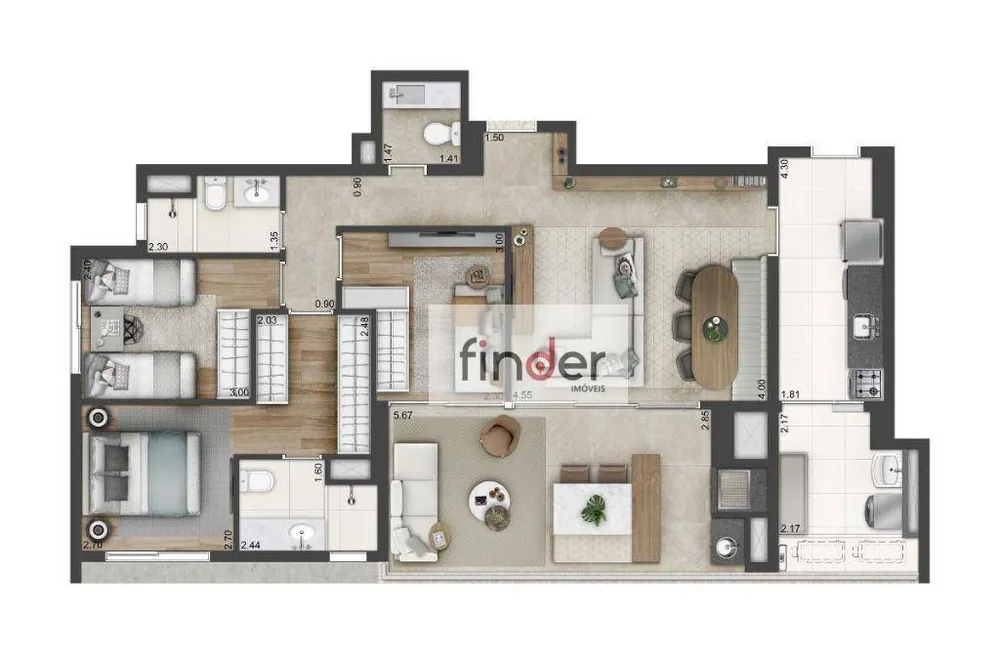 Apartamento, 3 quartos, 146 m² - Foto 4