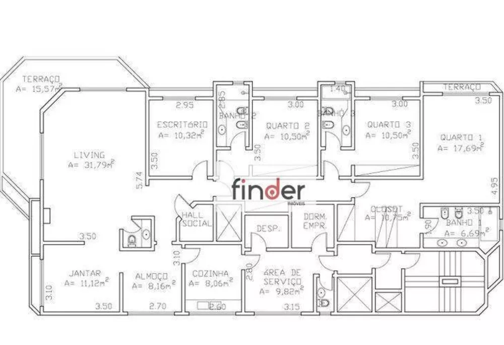 Apartamento, 3 quartos, 220 m² - Foto 1