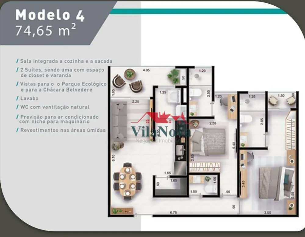 Apartamento, 2 quartos, 74 m² - Foto 9