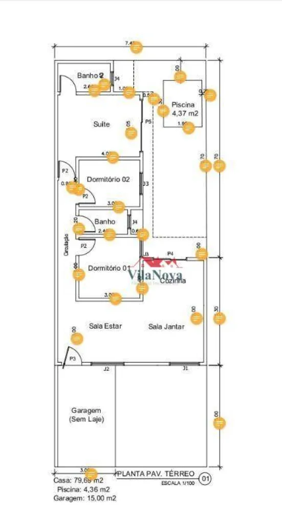 Casa, 3 quartos, 100 m² - Foto 12