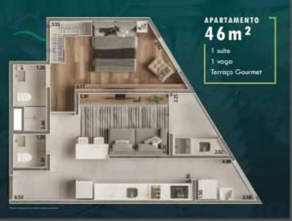 Apartamento, 1 quarto, 46 m² - Foto 7