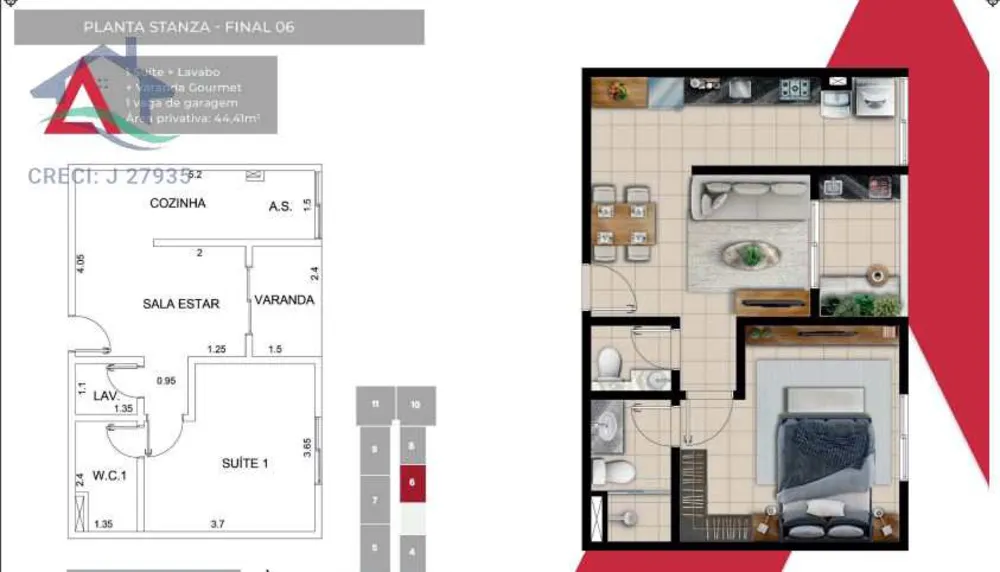 Apartamento, 1 quarto, 44 m² - Foto 14