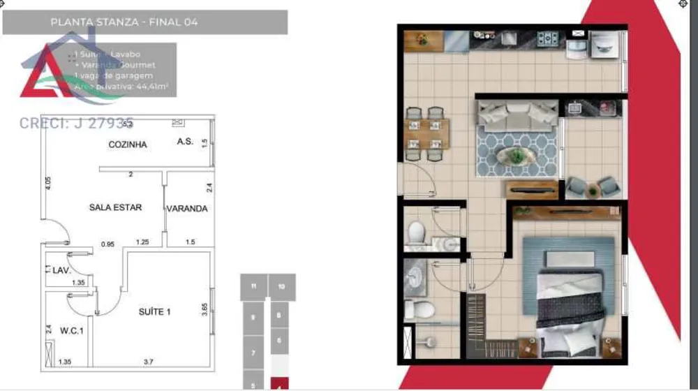 Apartamento, 1 quarto, 44 m² - Foto 13