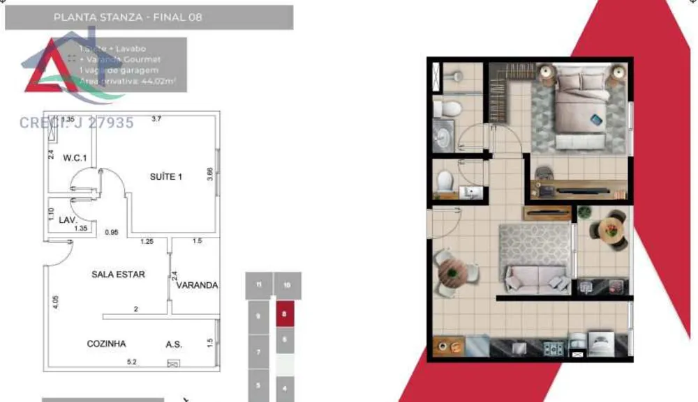 Apartamento, 1 quarto, 44 m² - Foto 15