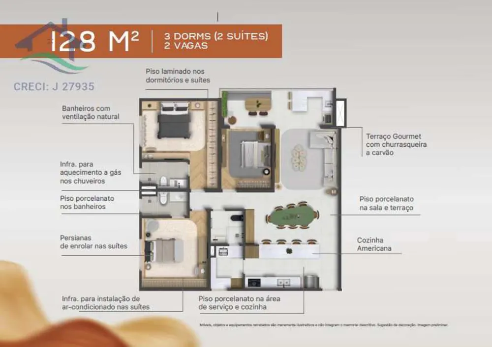 Apartamento, 3 quartos, 128 m² - Foto 6