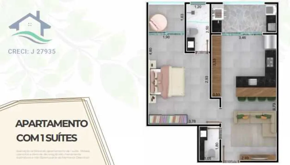 Apartamento, 1 quarto, 55 m² - Foto 7