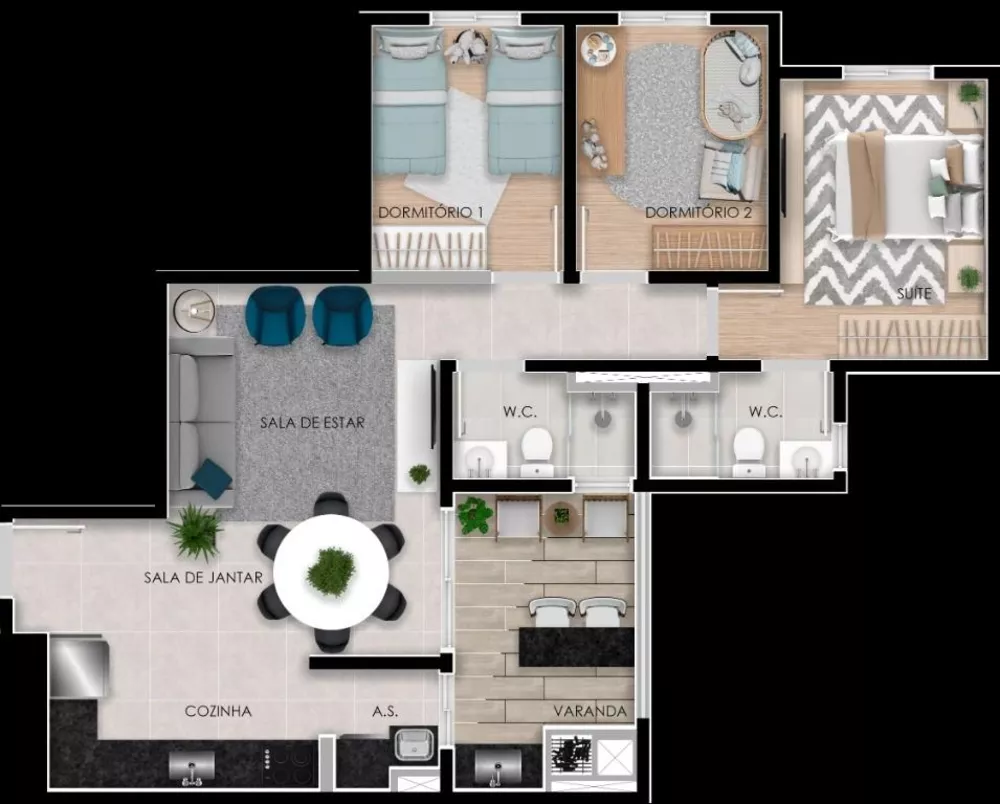 Apartamento à venda com 3 quartos, 82m² - Foto 3