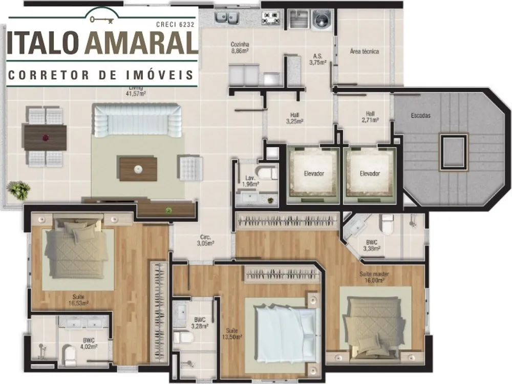 Apartamento, 3 quartos, 139 m² - Foto 9