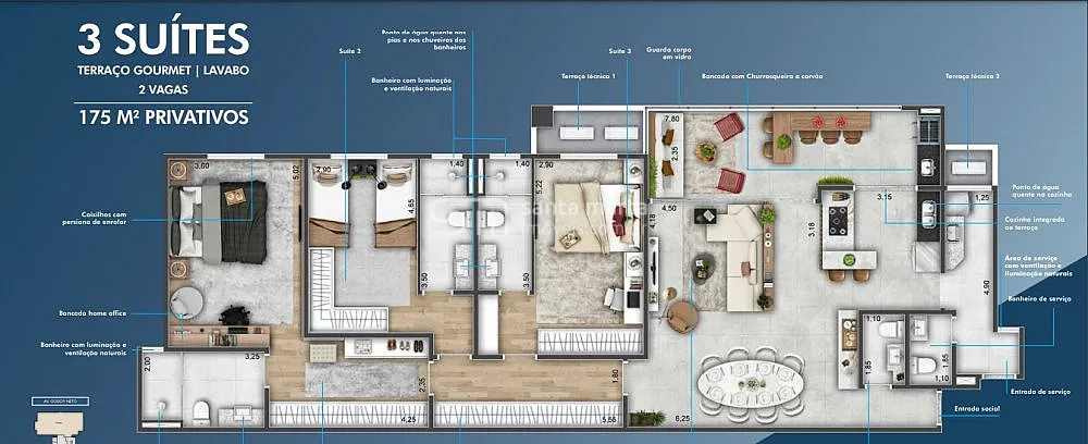 Apartamento, 3 quartos, 160 m² - Foto 3