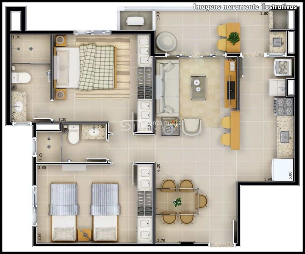 Apartamento à venda com 2 quartos, 300m² - Foto 4