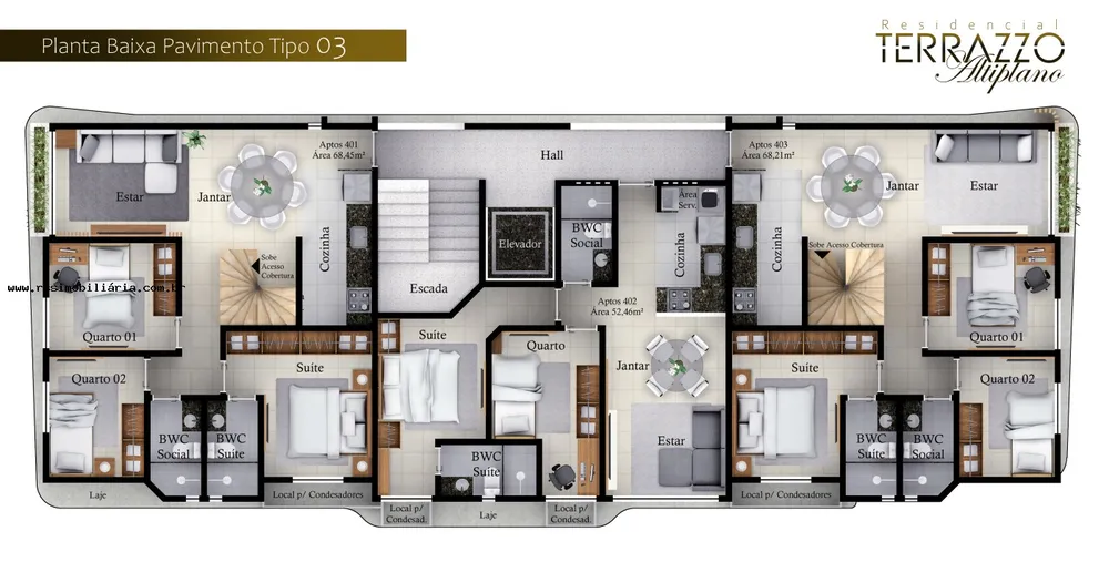 Apartamento, 2 quartos, 52 m² - Foto 3