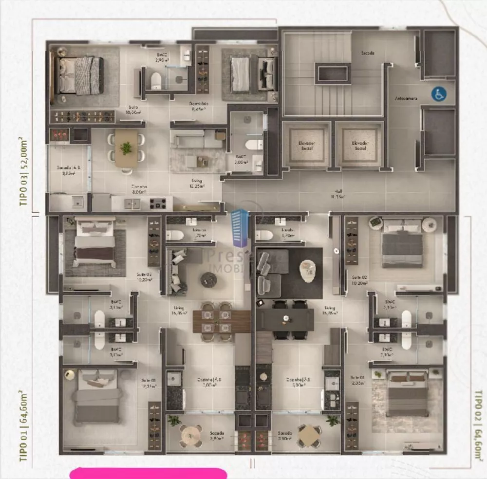 Apartamento, 2 quartos, 64 m² - Foto 3