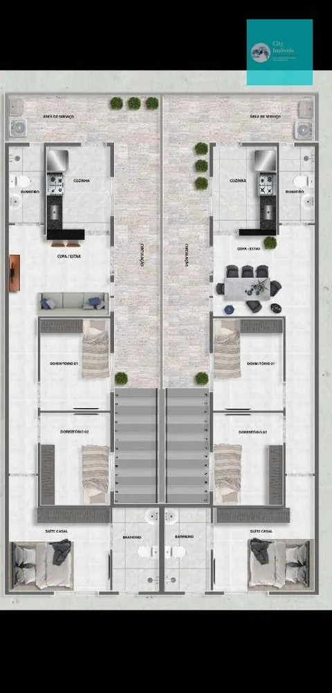 Casa, 3 quartos, 57 m² - Foto 1