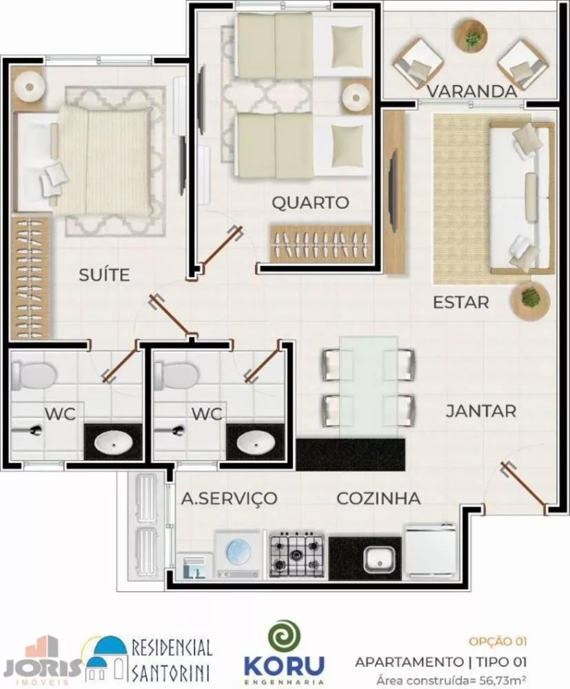 Apartamento à venda com 3 quartos, 66m² - Foto 7