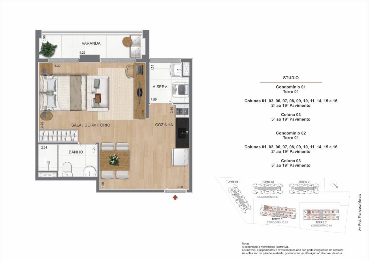 Apartamento à venda com 2 quartos, 40m² - Foto 3