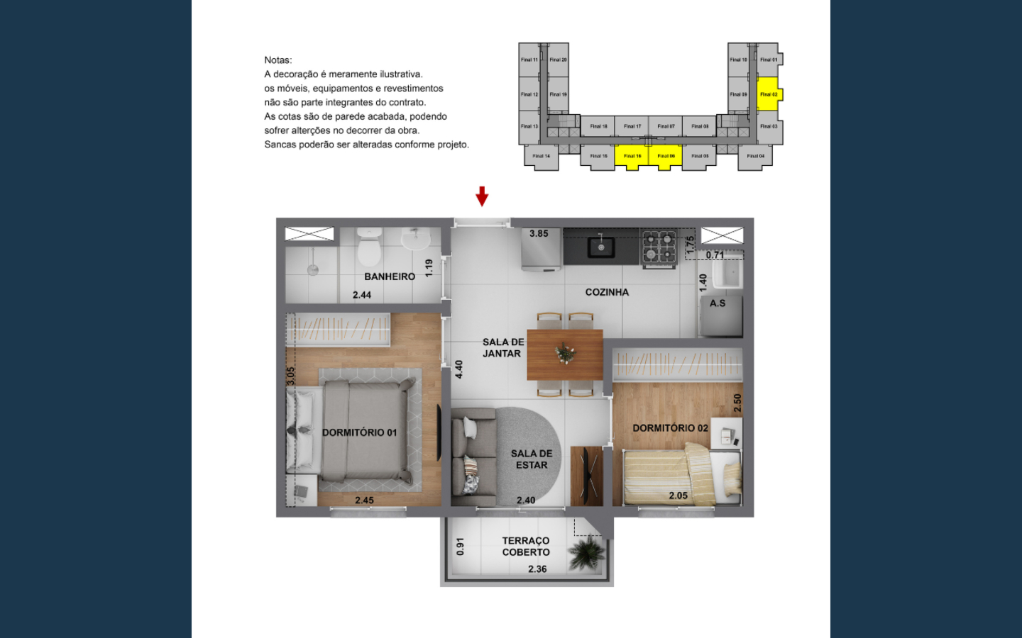 Apartamento à venda com 2 quartos, 40m² - Foto 3