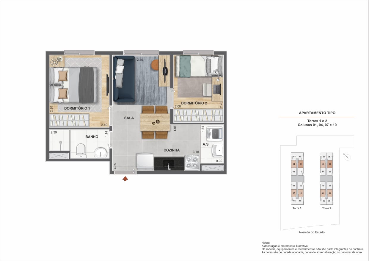 Apartamento, 2 quartos, 38 m² - Foto 1