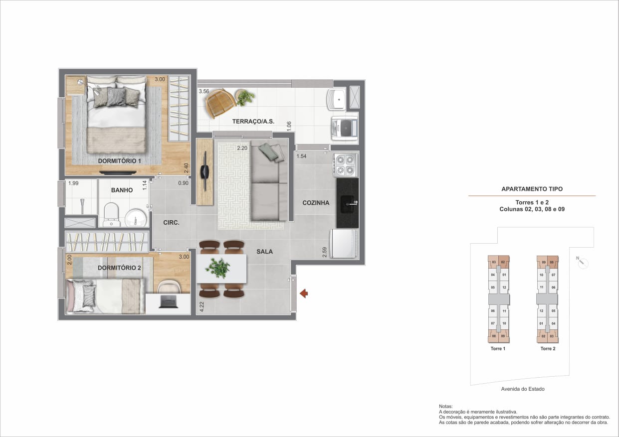 Apartamento, 2 quartos, 38 m² - Foto 2