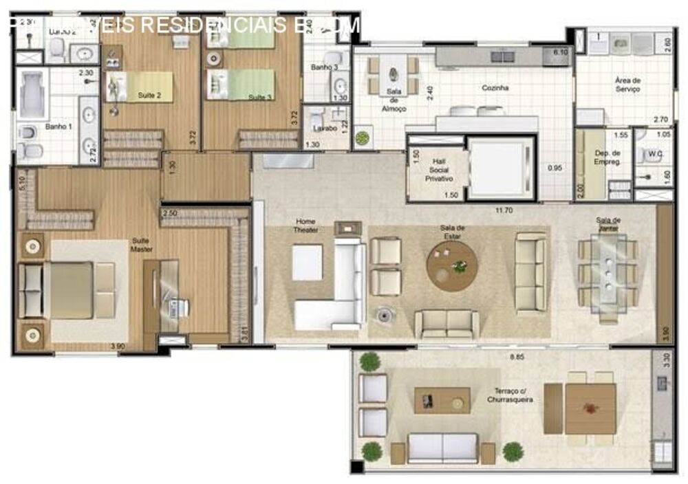 Apartamento, 3 quartos, 205 m² - Foto 1