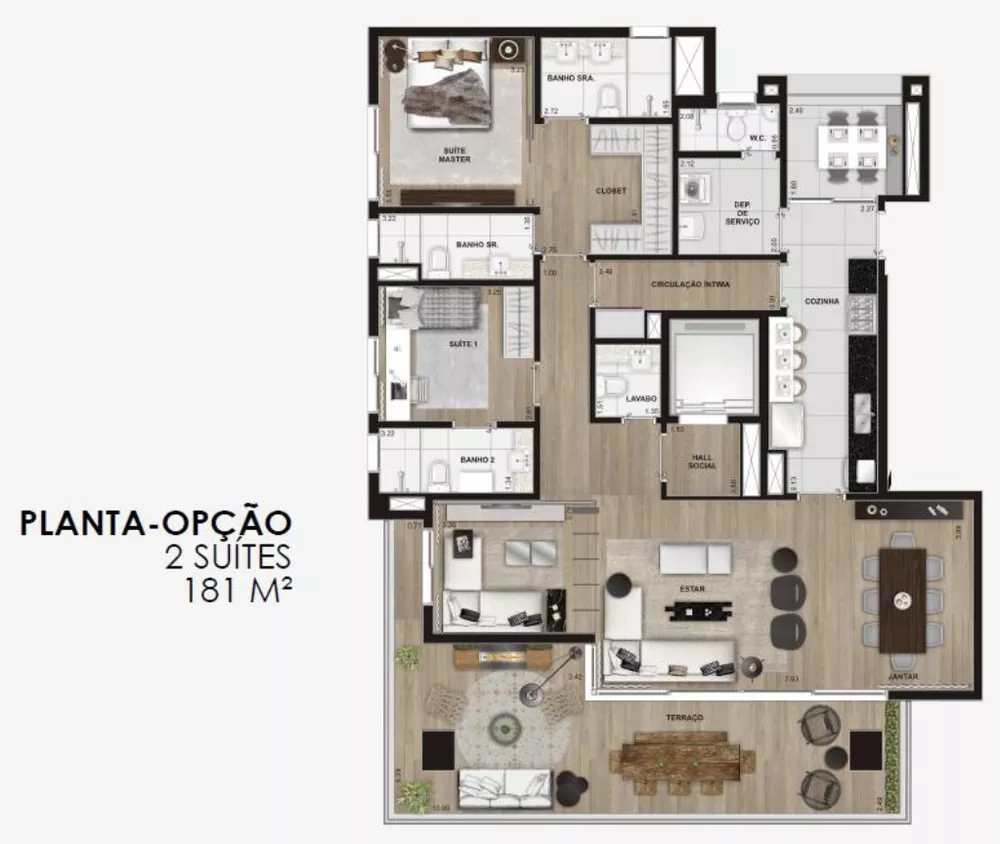 Apartamento à venda com 3 quartos, 181m² - Foto 7