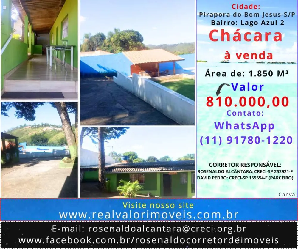 Chácara, 3 quartos, 1850 m² - Foto 1