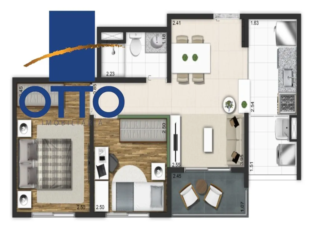 Apartamento, 2 quartos, 50 m² - Foto 2