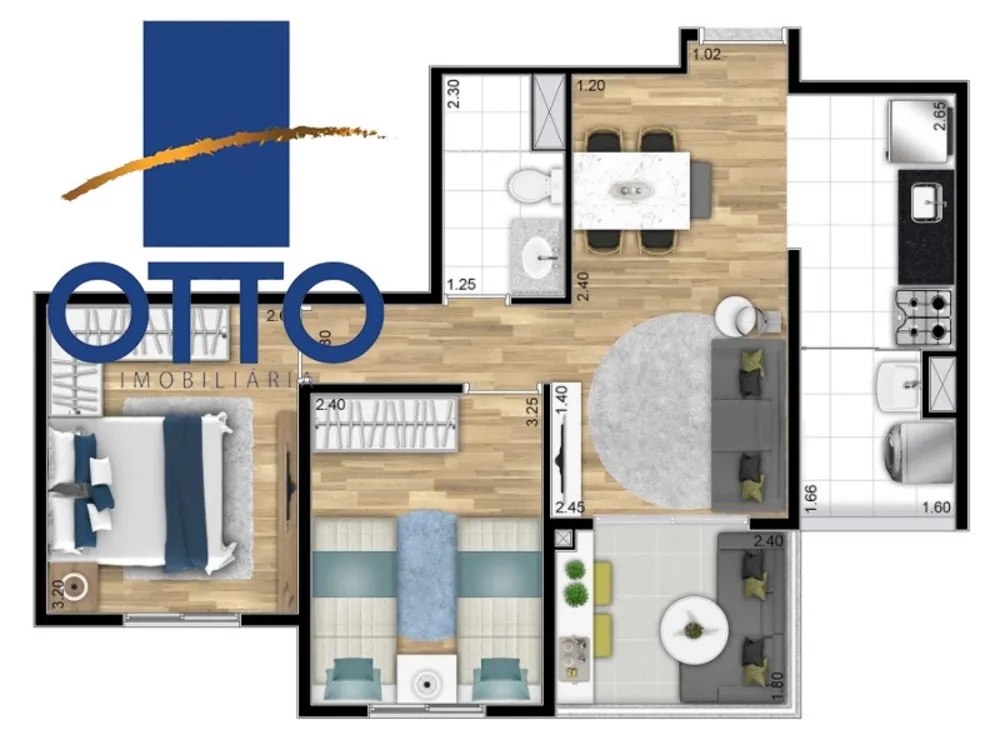 Apartamento, 2 quartos, 50 m² - Foto 2