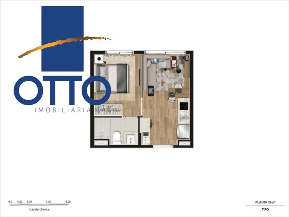 Apartamento, 1 quarto, 24 m² - Foto 2