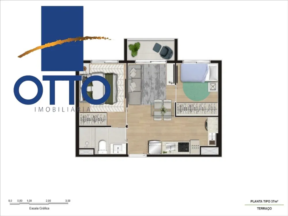 Apartamento, 2 quartos, 38 m² - Foto 2