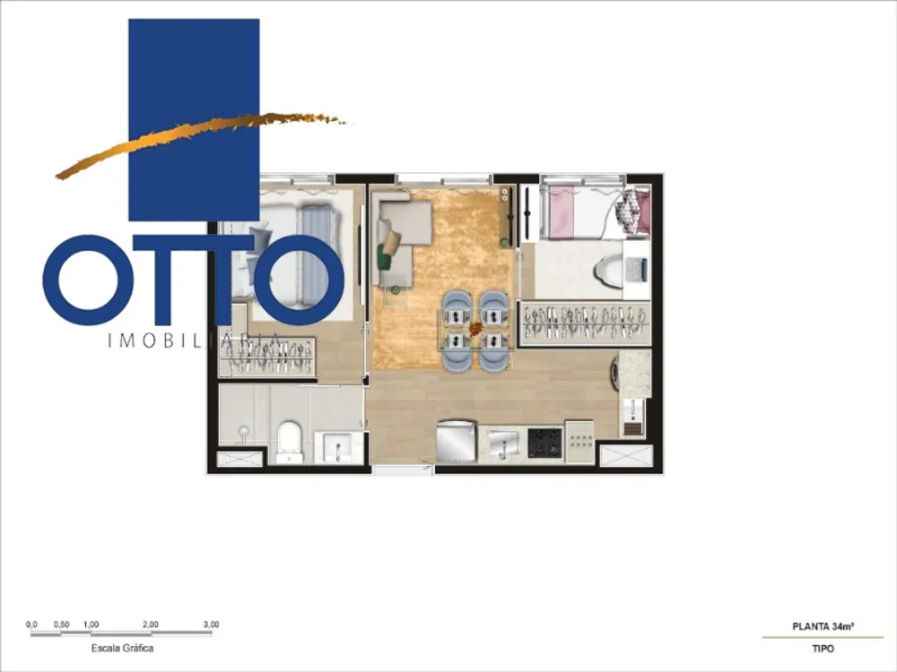 Apartamento, 2 quartos, 35 m² - Foto 2