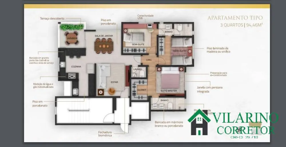 Apartamento, 3 quartos, 94 m² - Foto 6